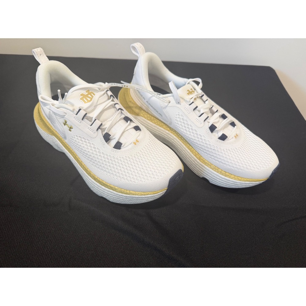 Under Armour HOVR Phantom 3 SE Notre Dame White Gold Shoes Mens 7 Womens 8.5